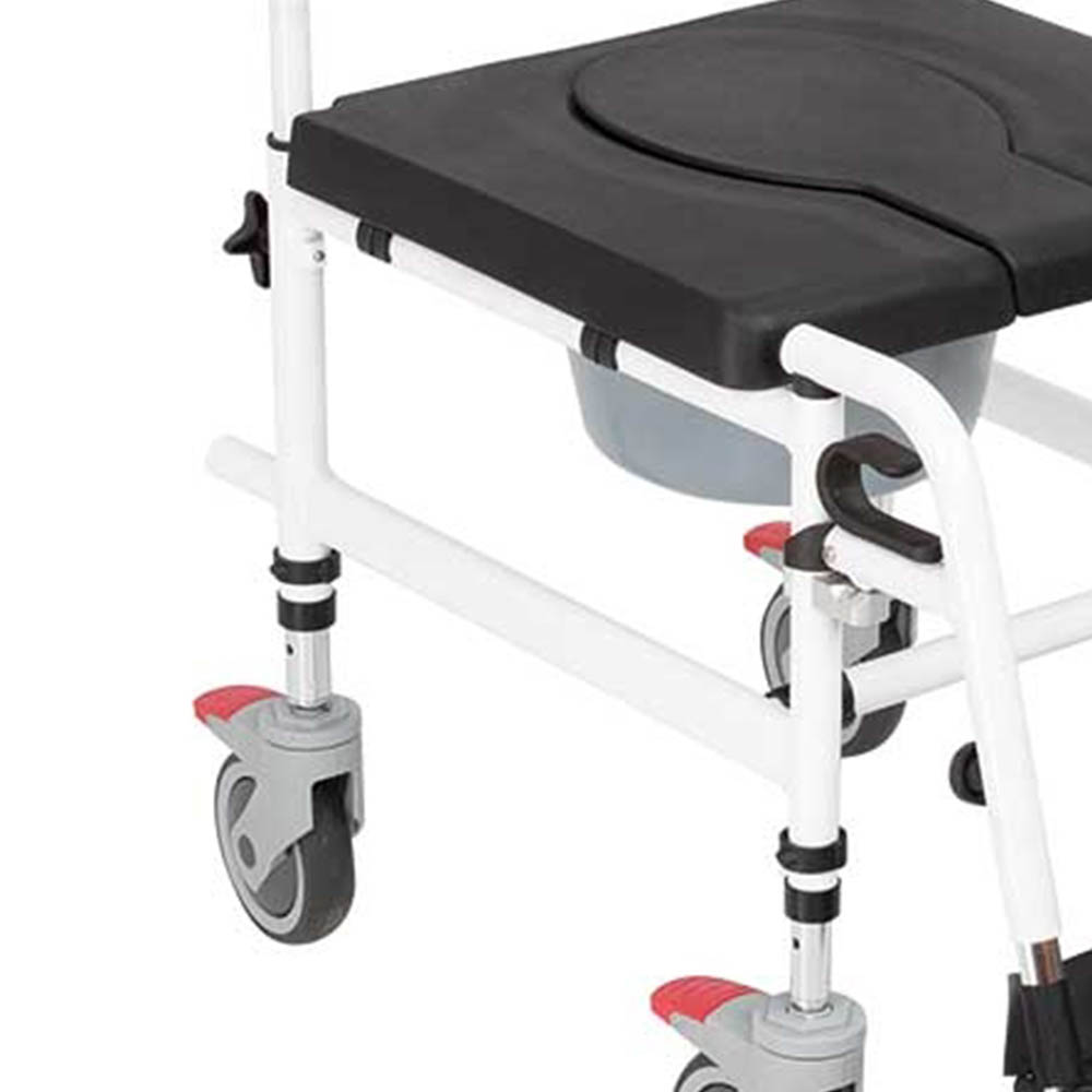 Toilet and shower chairs - Intermed Shower Chair With Removable Toilet In Aluminum With Wheels