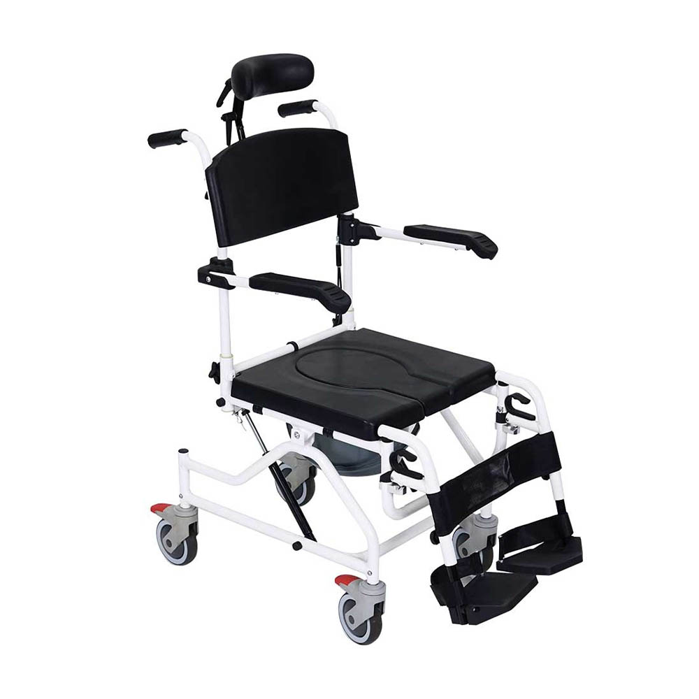 Toilet and shower chairs - Intermed Shower And Toilet Chair With Tilting Backrest In Aluminum And Wheels