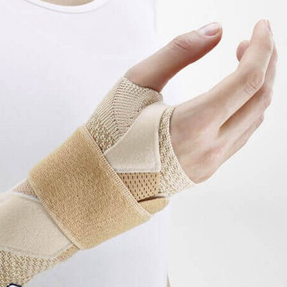 Wrist Braces - Bauerfeind Beige Manutrain Left Wrist Brace For Tendonitis