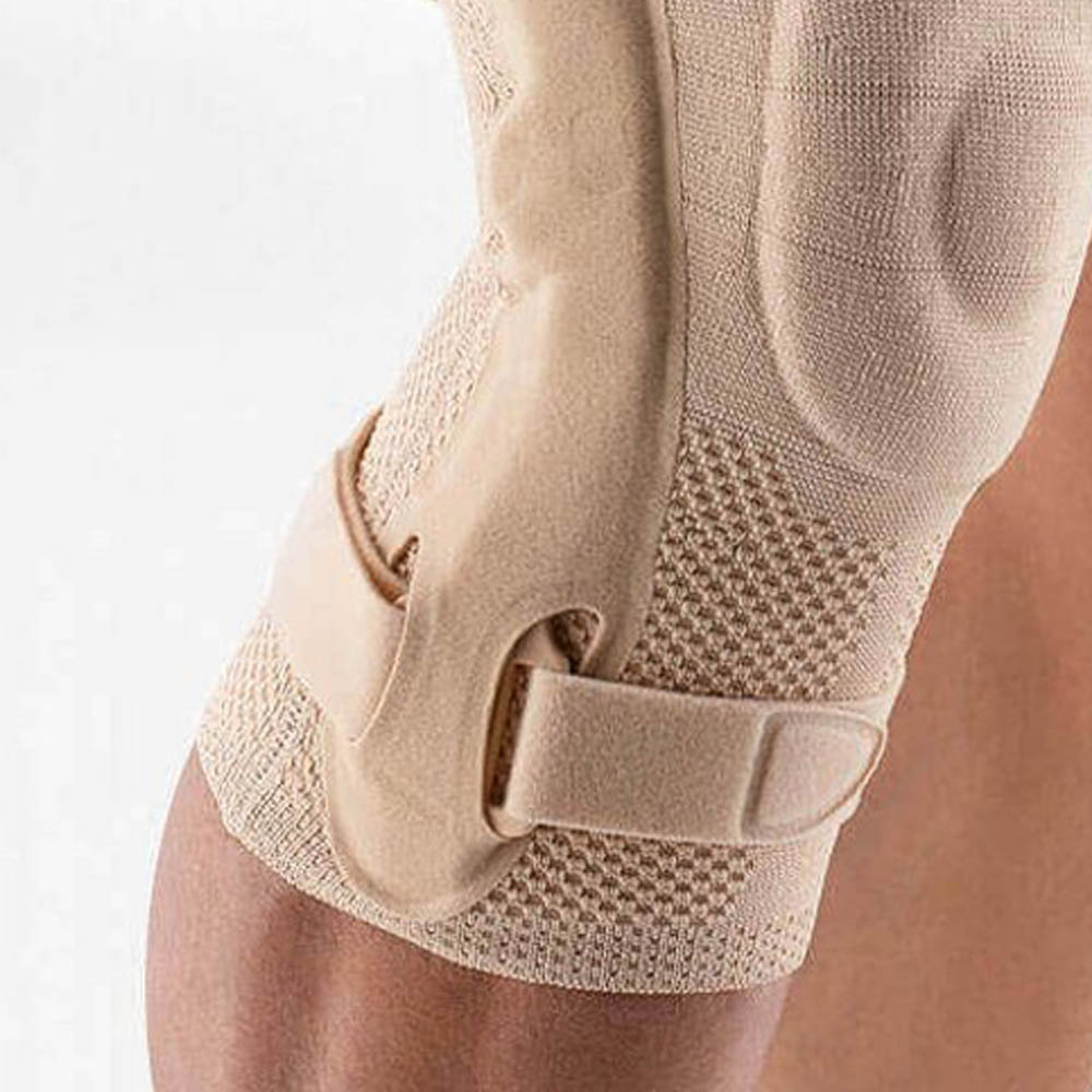 Knee braces - Bauerfeind Genutrain S Beige Left Knee Brace With Lateral Stabilizing Stays