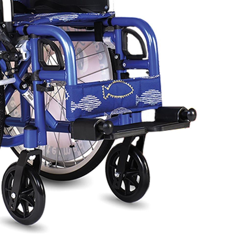Wheelchairs for the disabled - Intermed Reha Junior Blue Folding Self-propelled Wheelchair For The Disabled