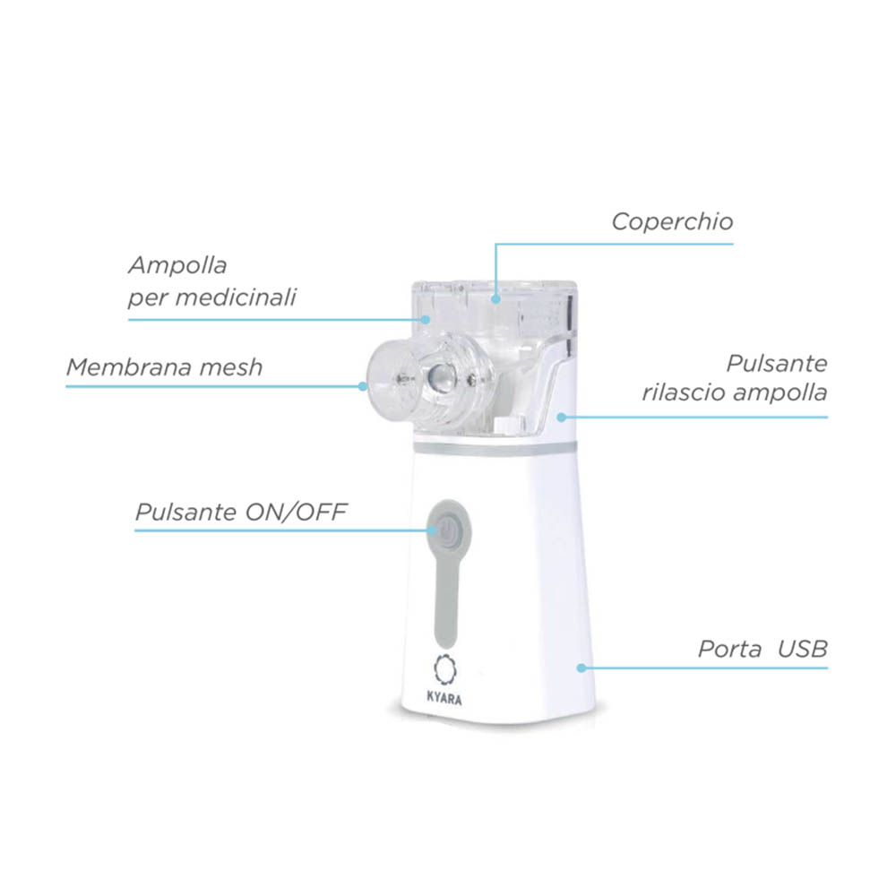 Aerosol and Breath Therapy - Kyara Compact, Portable Mesh Aerosol Rechargeable Via Usb-c