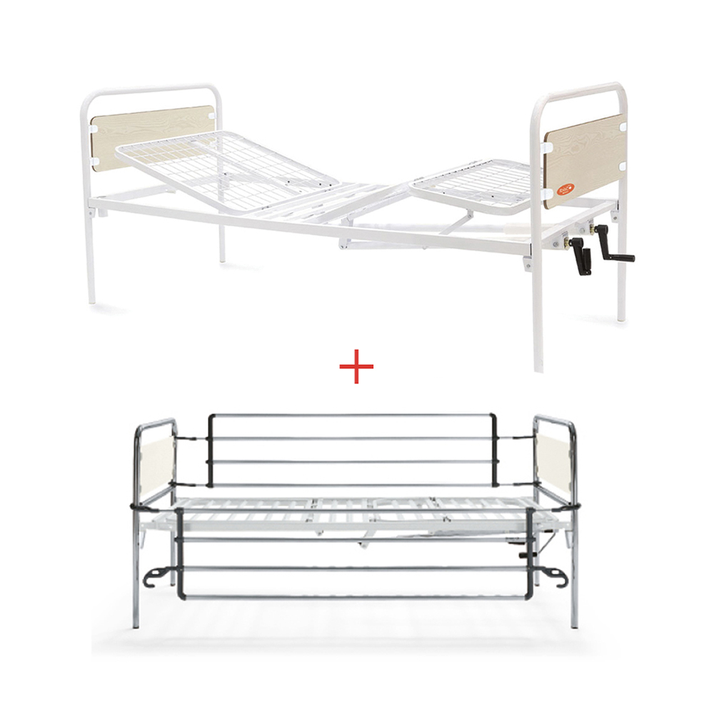 Inpatient beds - Mopedia Orthopedic Hospital Bed For The Disabled With 2 Cranks And Folding Sides