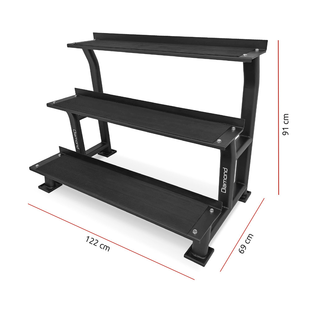 Weights Rack and Dumbbells - Diamond 3-tier Kettlebell Rack