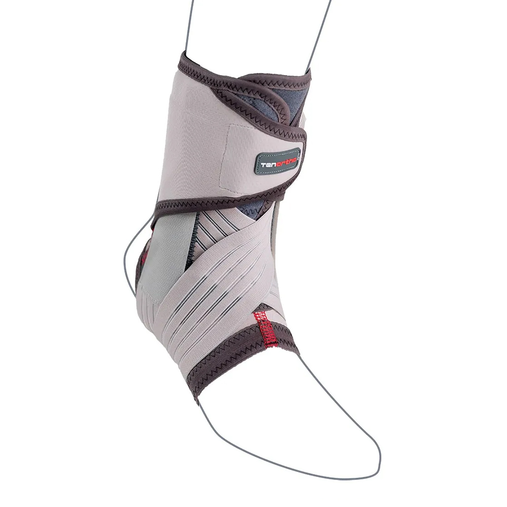 Ankle braces - Tenortho Gamma Tonic Modular Elastic Ankle Brace In Carbon With Stabilization