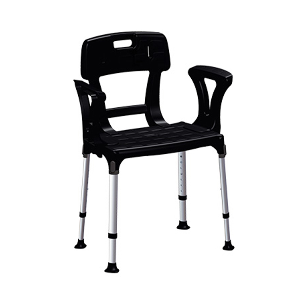 Sedie per vasca e doccia - Wimed Sedia Doccia Regolabile Disabili King Nero Con Schienale E Braccioli
