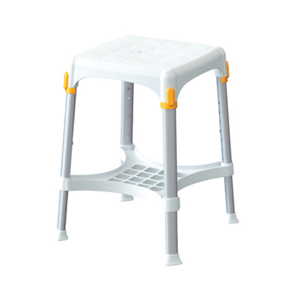 Sedie per vasca e doccia - Wimed Sgabello Quadrato King Per Bagno Bianco Con Vassoio E Altezza Regolabile